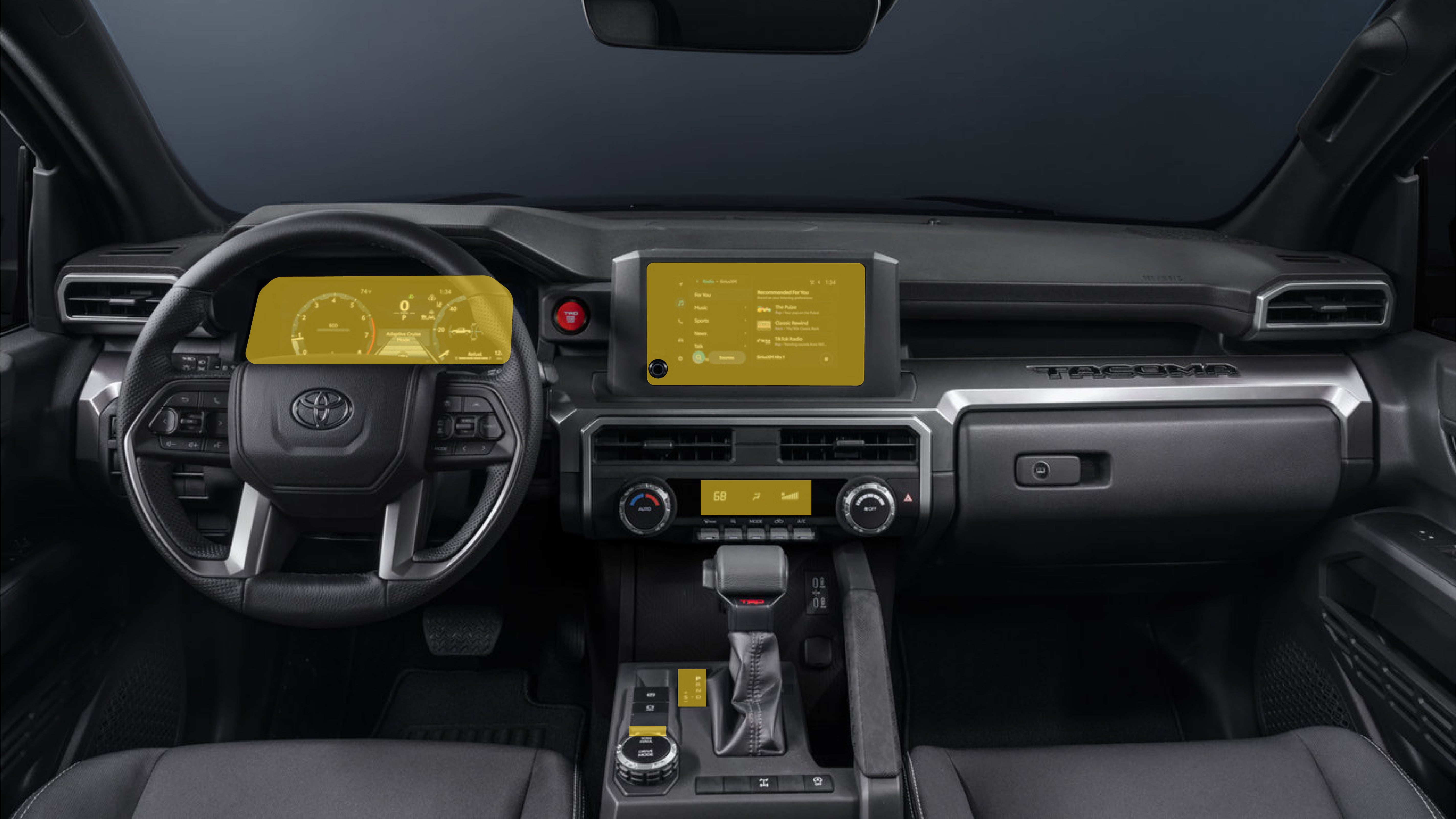 Toyota Tacoma 4th gen / 4Runner 6th gen Paint Protection Film (PPF) Kit - Interior Screens