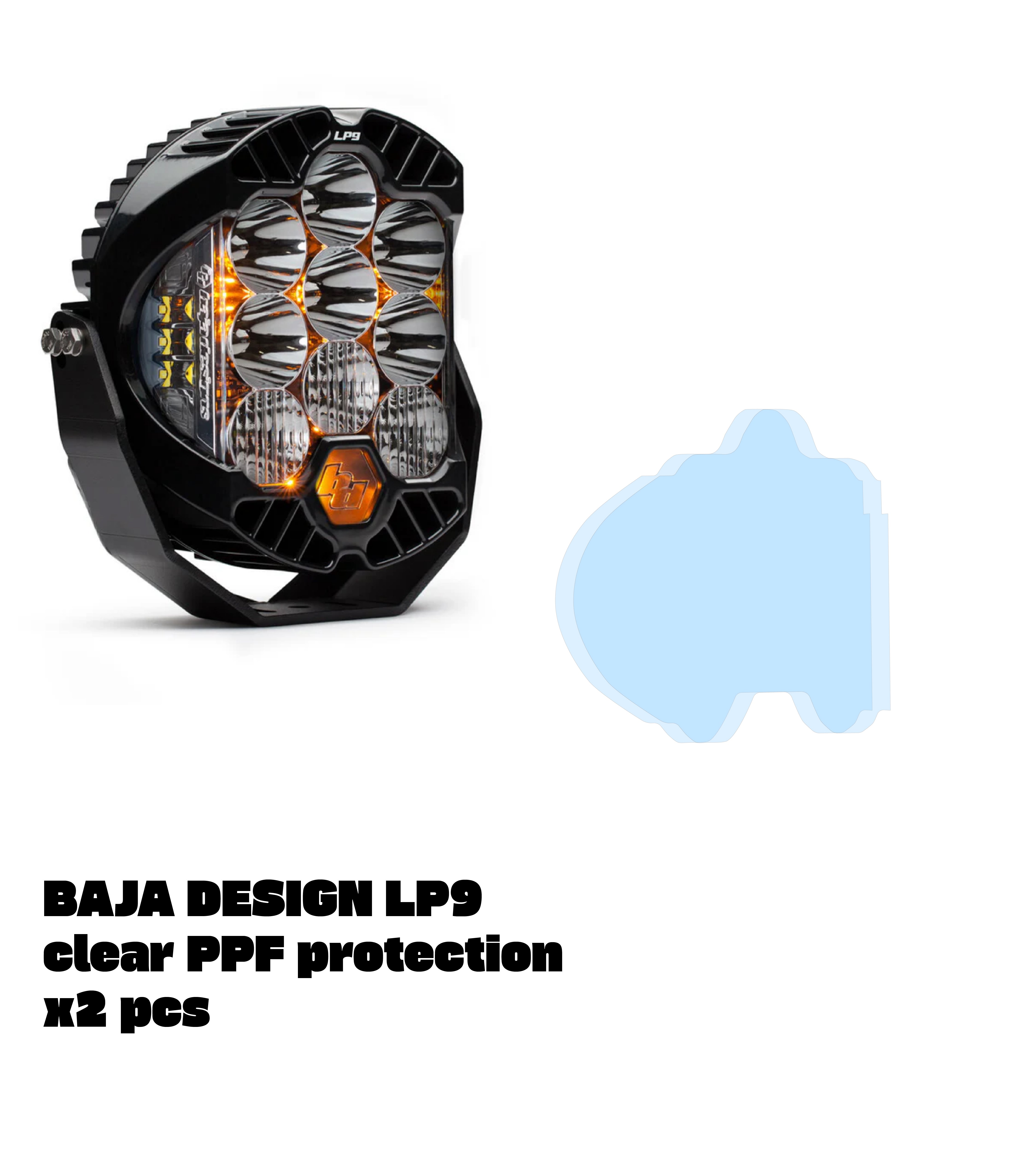 Baja LP9 with WildWrap DIY PPF kit coverage shown in blue overlay