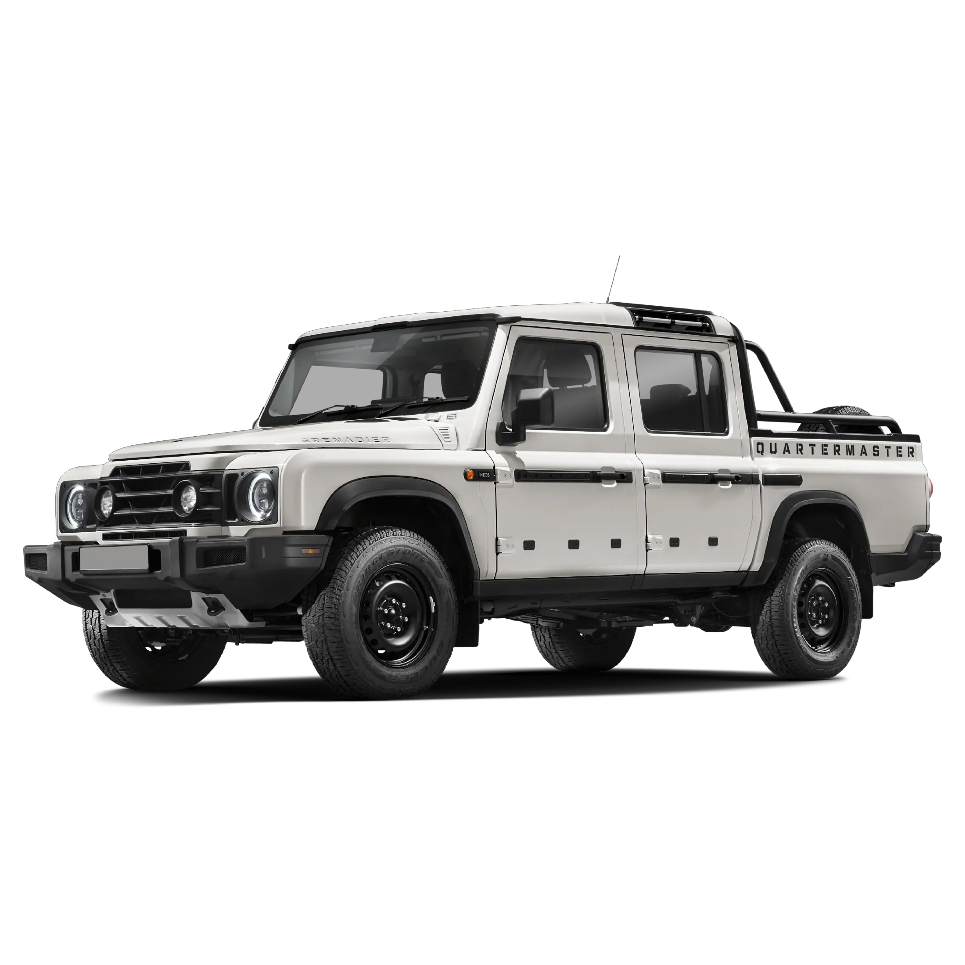 White Ineos Grenadier quartermaster product image used for WildWrap DIY paint protection film kit fitment reference