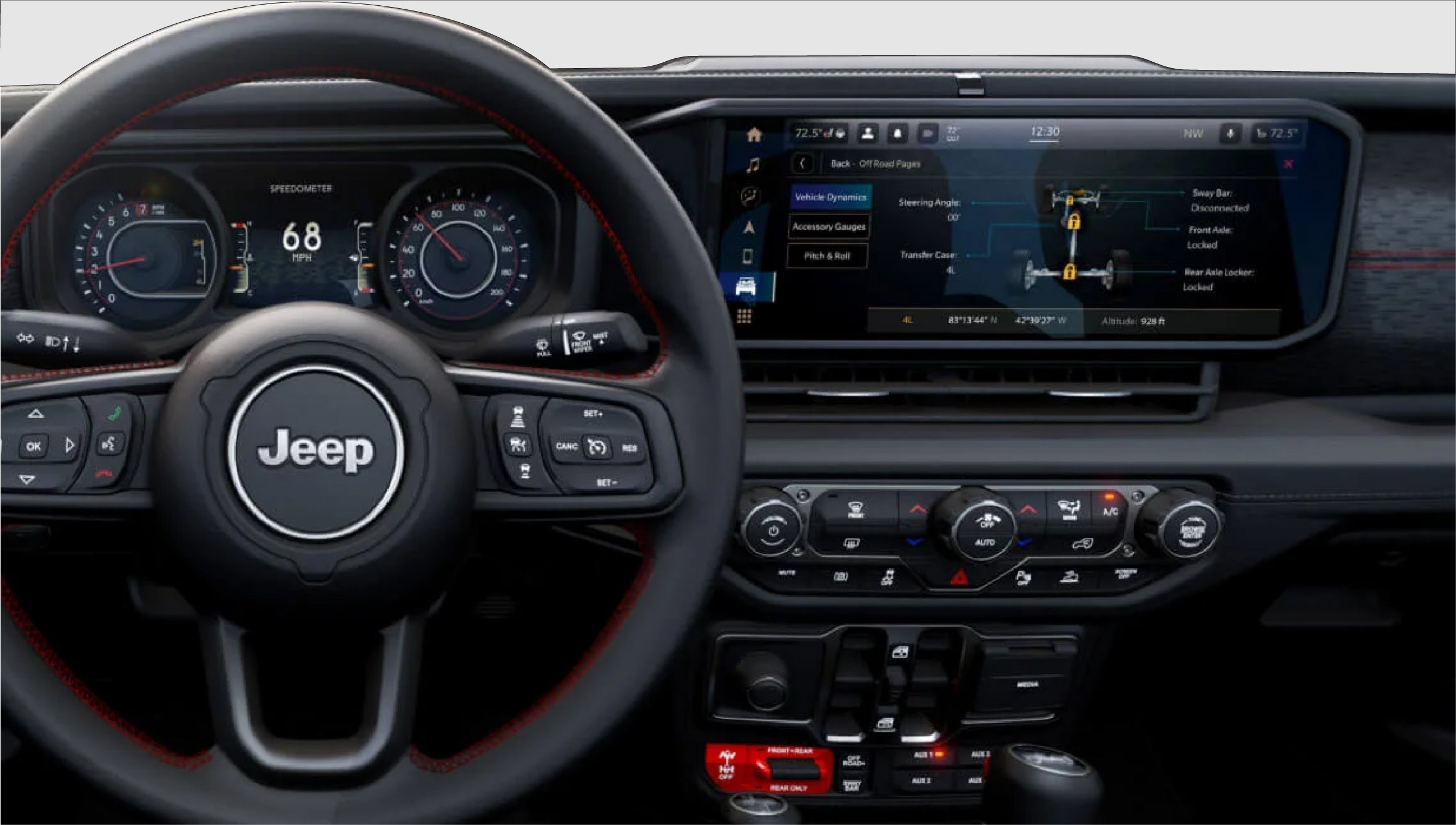 Jeep Gladiator Wrangler JL JT Facelift stock photo used as interior vehicle reference for WildWrap DIY paint protection film kit