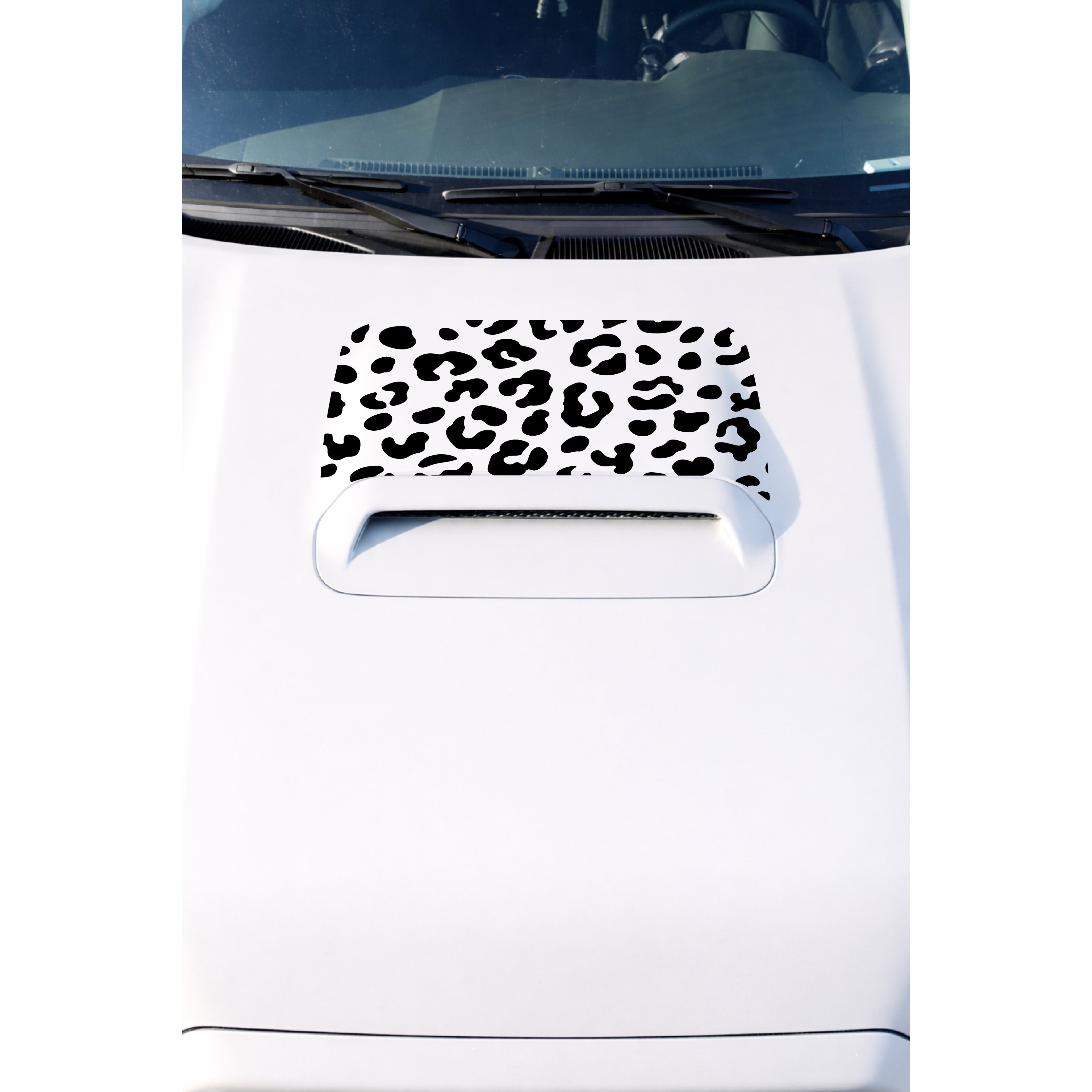 Toyota 4runner 5th gen trd with WildWrap DIY decal Leopard hood scoop anti-glare coverage shown in black