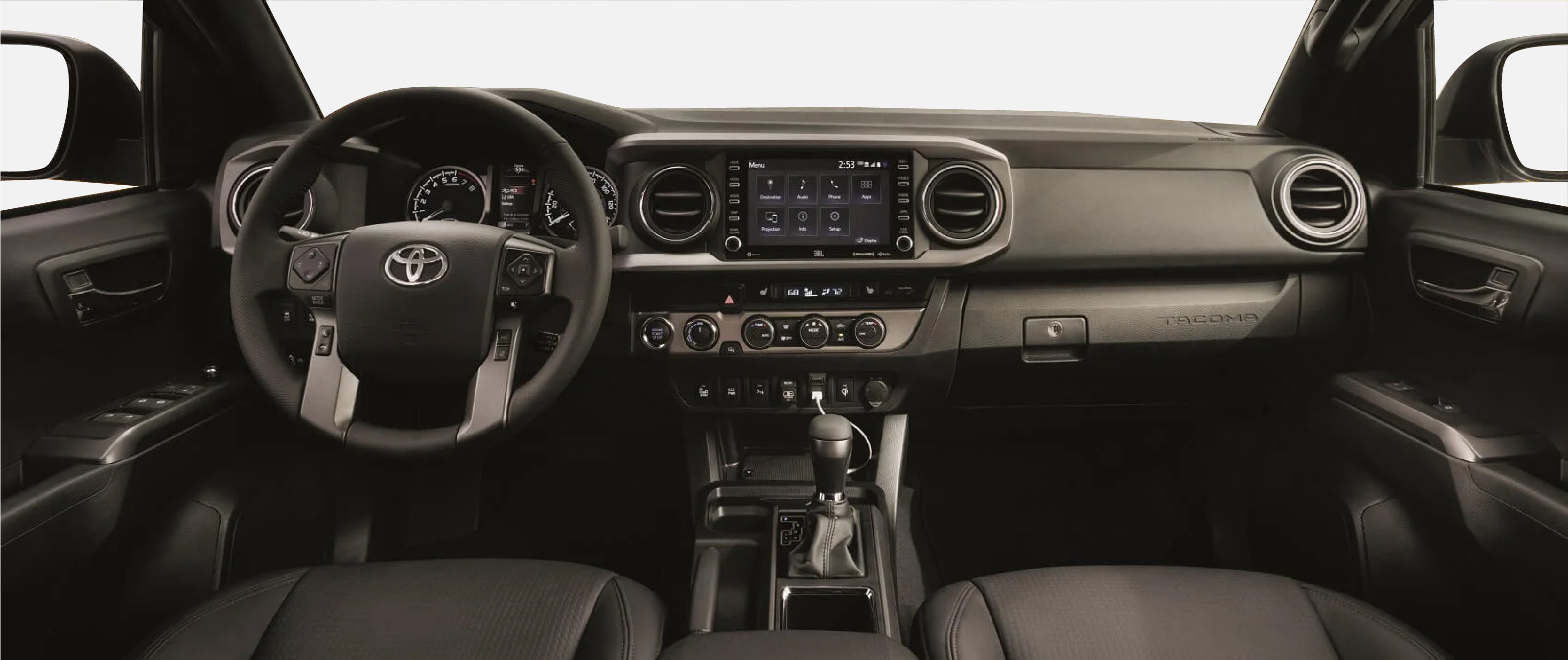 Toyota Tacoma 3rd gen stock photo used as vehicle interior reference for WildWrap DIY paint protection film kit